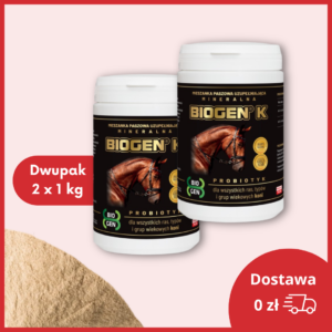 Probiotyk dla koni Biogen K dwupak.