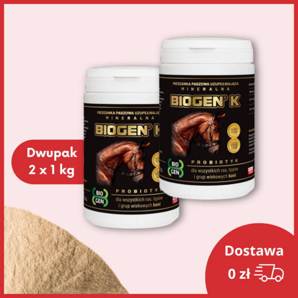 Probiotyk dla koni Biogen K dwupak.